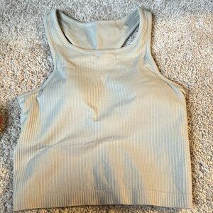 Lululemon Ebb to Street Cropped Racerback Tank Sz 6 Sage